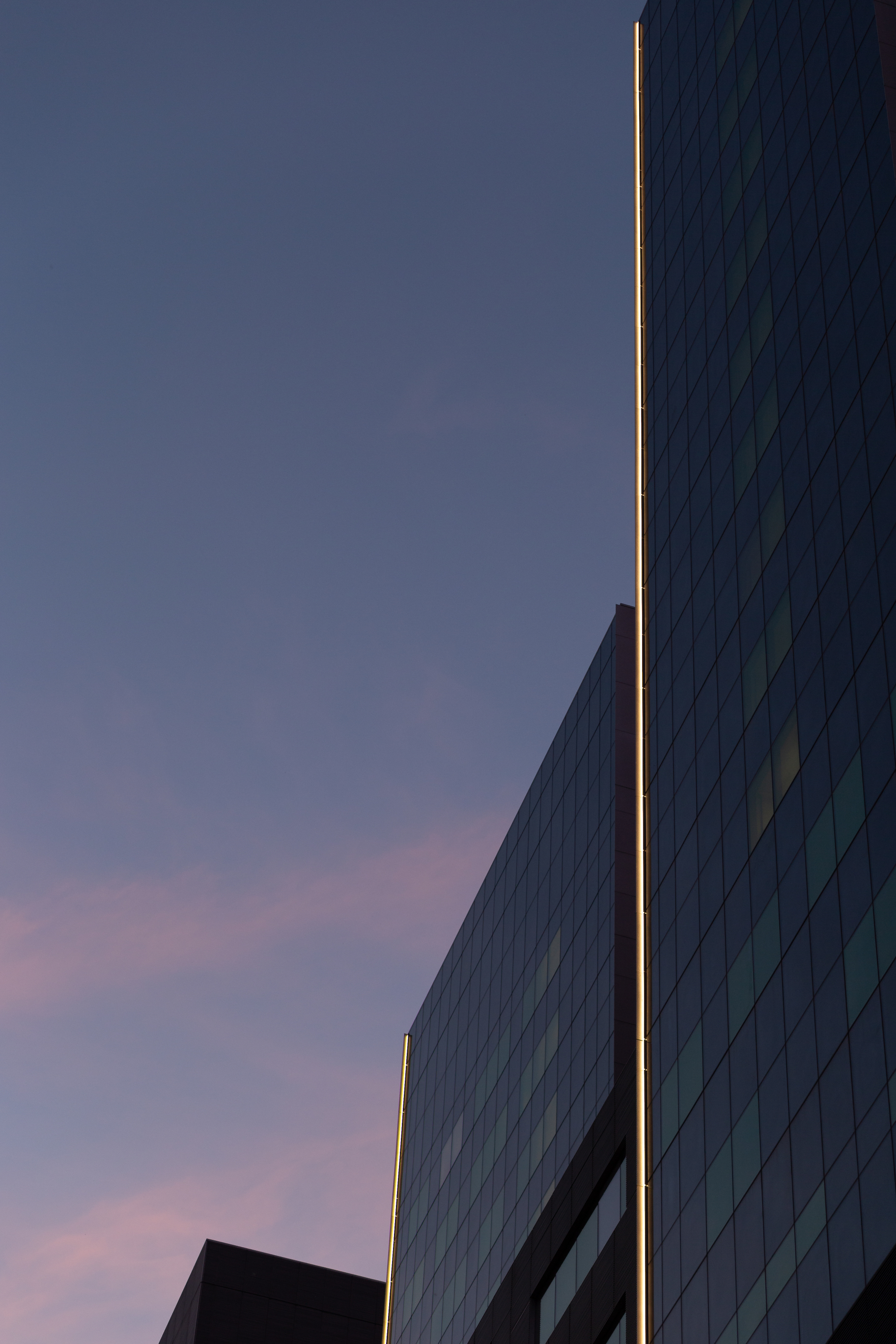 Modern Glass Building at Dusk